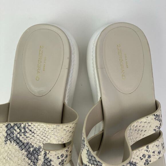 Cole Haan 2. Zerogrand Snake Print Slotted Slide Sandals W13317 Womens Sz 10.5 - Picture 14 of 16